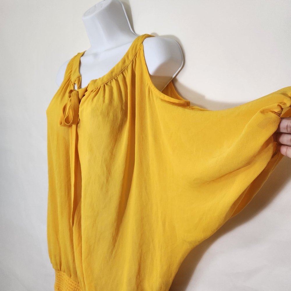 Dandelion Yellow NY&C peekaboo shoulder blouse